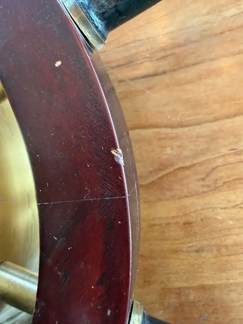 Vintage Schatz German Ship's Wheel Porthole Wall‎ Clock